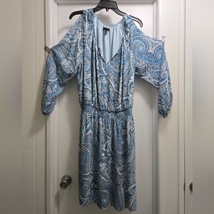 White House Black Market Blue Paisley Dress Plus 18W